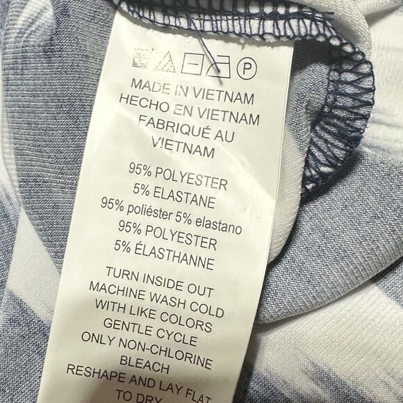 Michael Kors womens dress size 2X Lace Up Neck Sleeveless Navy White Ikat NWT - Picture 8 of 8